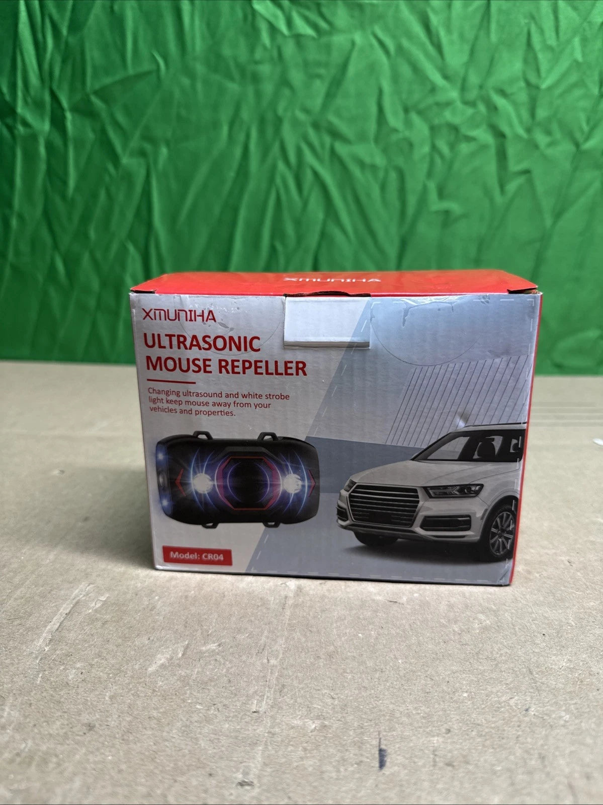 XMUNIHA Car Rodent Repeller C804 Ultrasonic Mouse Strobe Lights Engine Guard 2PK