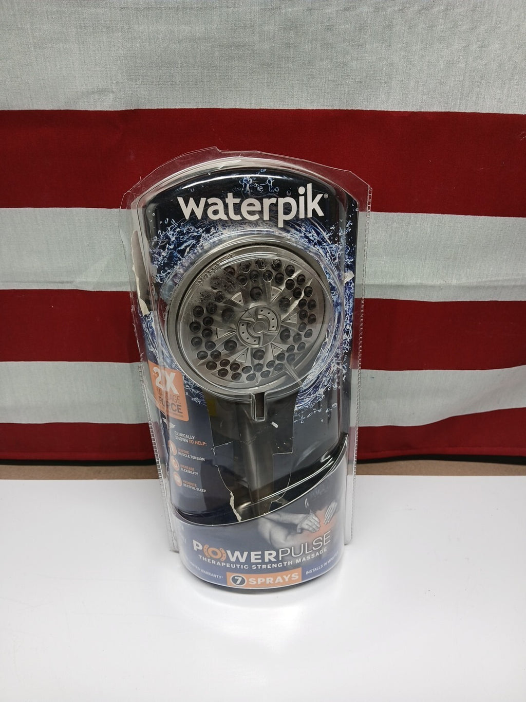 Waterpik PowerPulse Massage Hand Held Shower Head Brushed Nickel 7 Settings