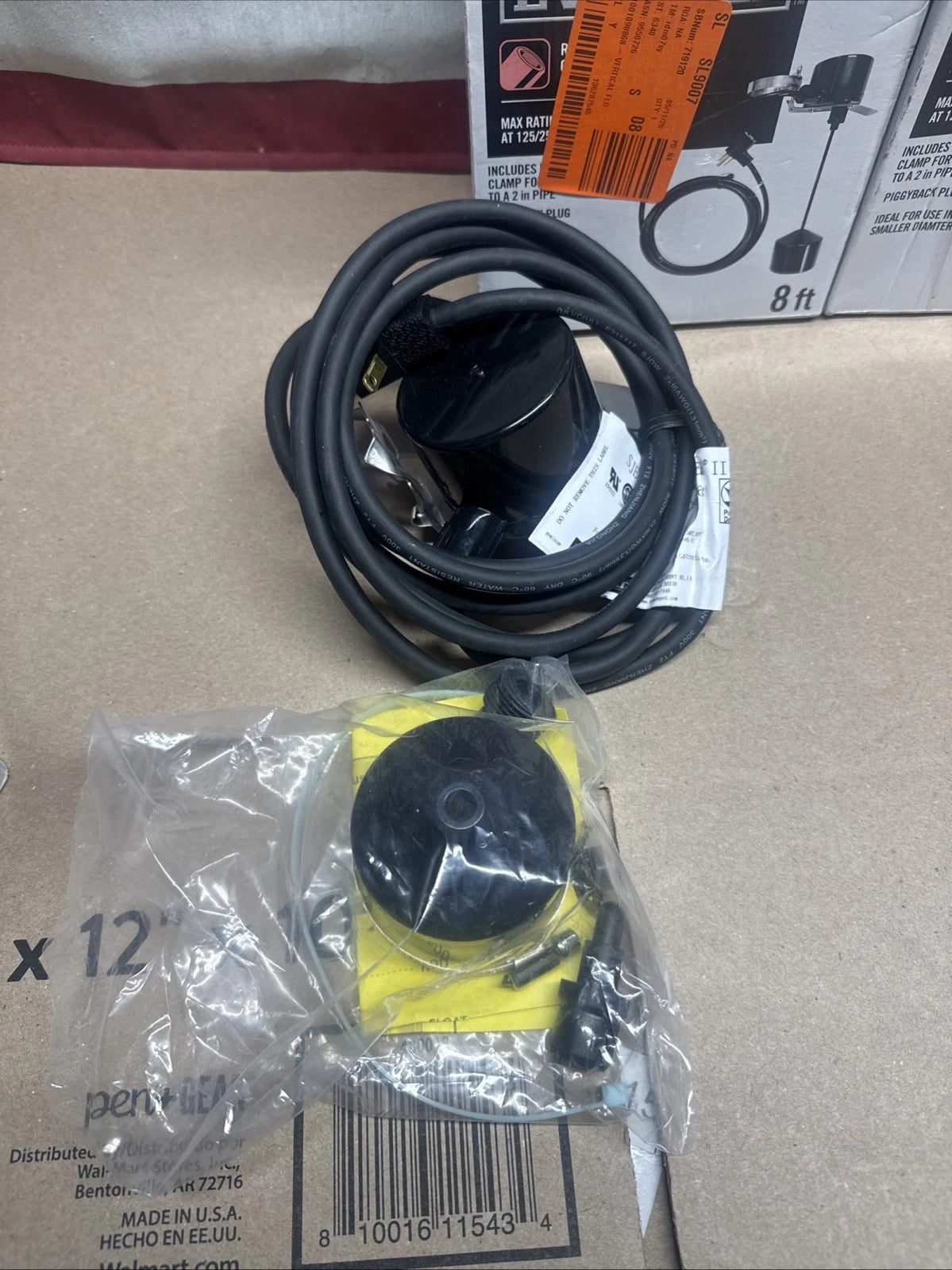 Lot Of 3 Everbilt Vertical Float Switch 8ft Model EBPBV for Sump Sewage Pumps