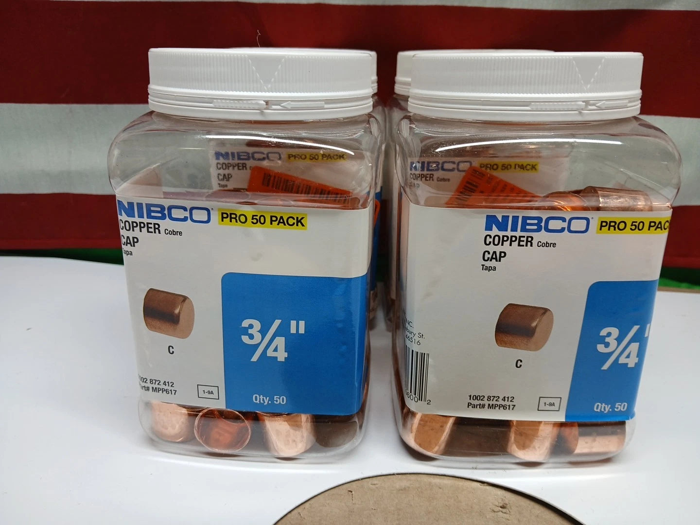 Lot Of 4 Nibco Copper Cap 3/4" MPP617 PRO 50 PACK. Brand New Unopened
