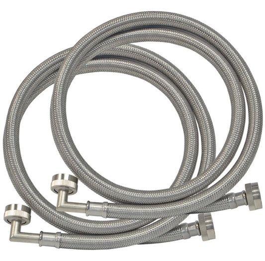 Heavy-Duty 6ft Braided Stainless Steel Washing Machine Hoses