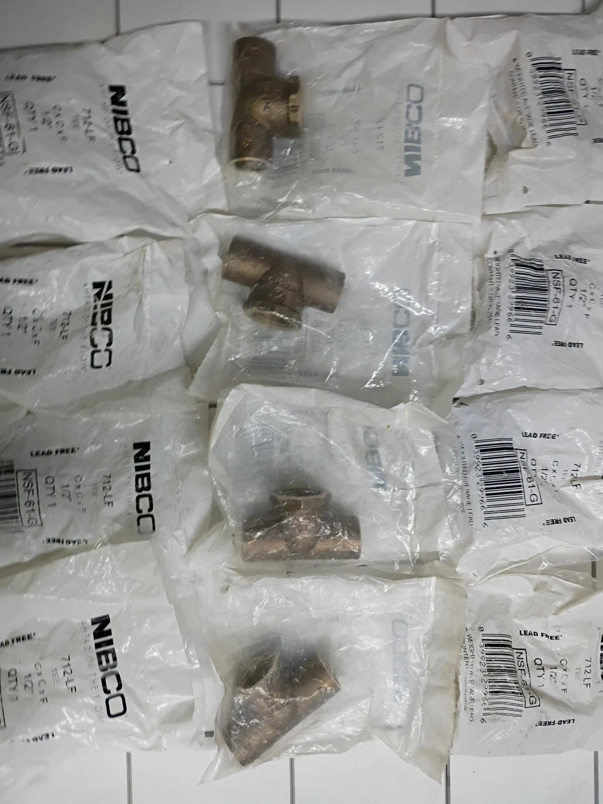 19pk Nibco 712-LF Tee Low Lead Cast Bronze 1/2" C x C x F NSF-61-G New Open Box