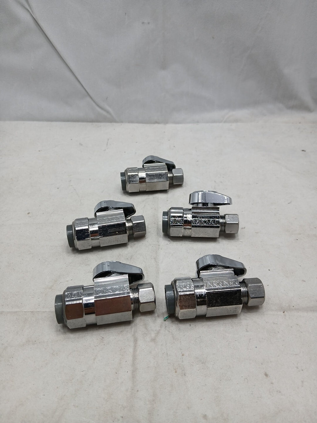 BrassCraft 1/2 in. Nom Push Connect Inlet x 3/8 in. OD Comp Outlet 1/4-Turn  5pc