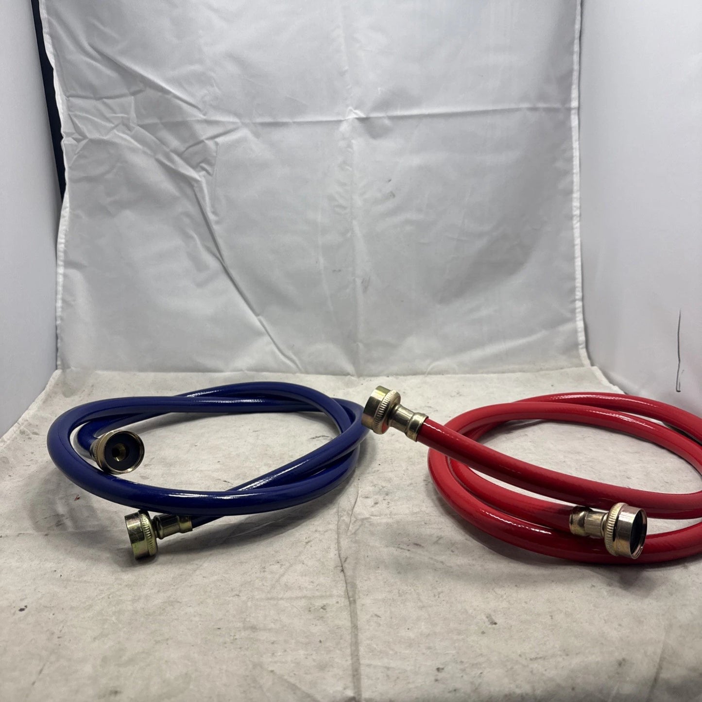 Hot & Cold Washing Machine Fill Hose Line Red/Blue 5FT. 3/4" Connection Ob