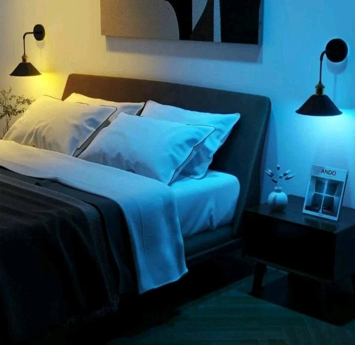 Uixe 8.8" Vintage Black Wireless Wall Lamp w/ Battery Operated Sconce Open Box