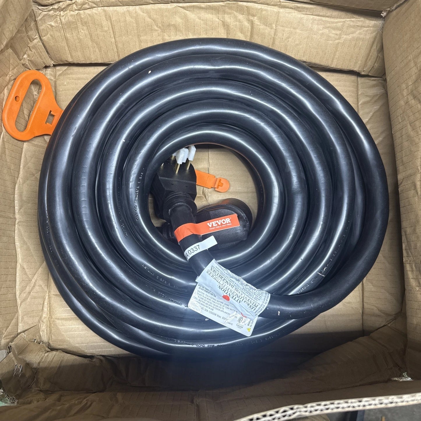 VEVOR Heavy Duty 50ft 50A RV Extension Cord Power Supply Cable Molded Connector.