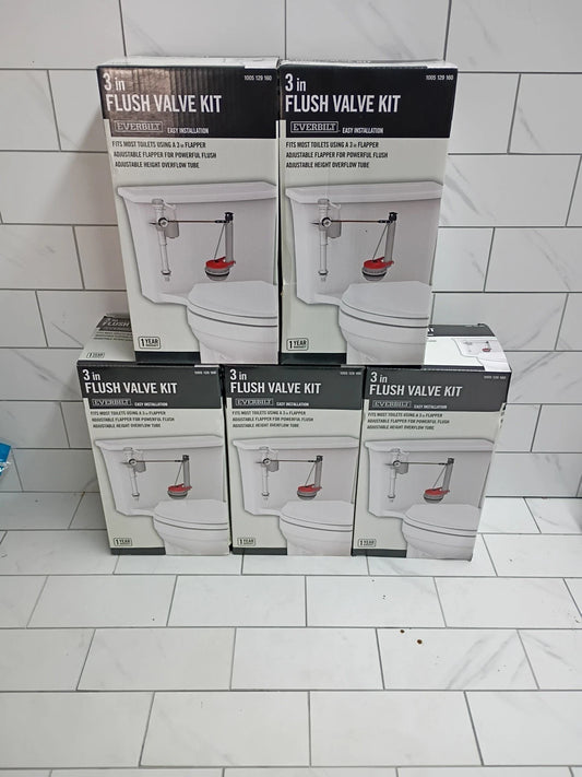 5pk 3 in. Universal Toilet Adjustable Flush Valve with Flapper by Everbilt OB