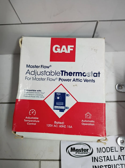 Master Flow PT6 Universal Manually Adjustable Thermostat for Power Vents OB