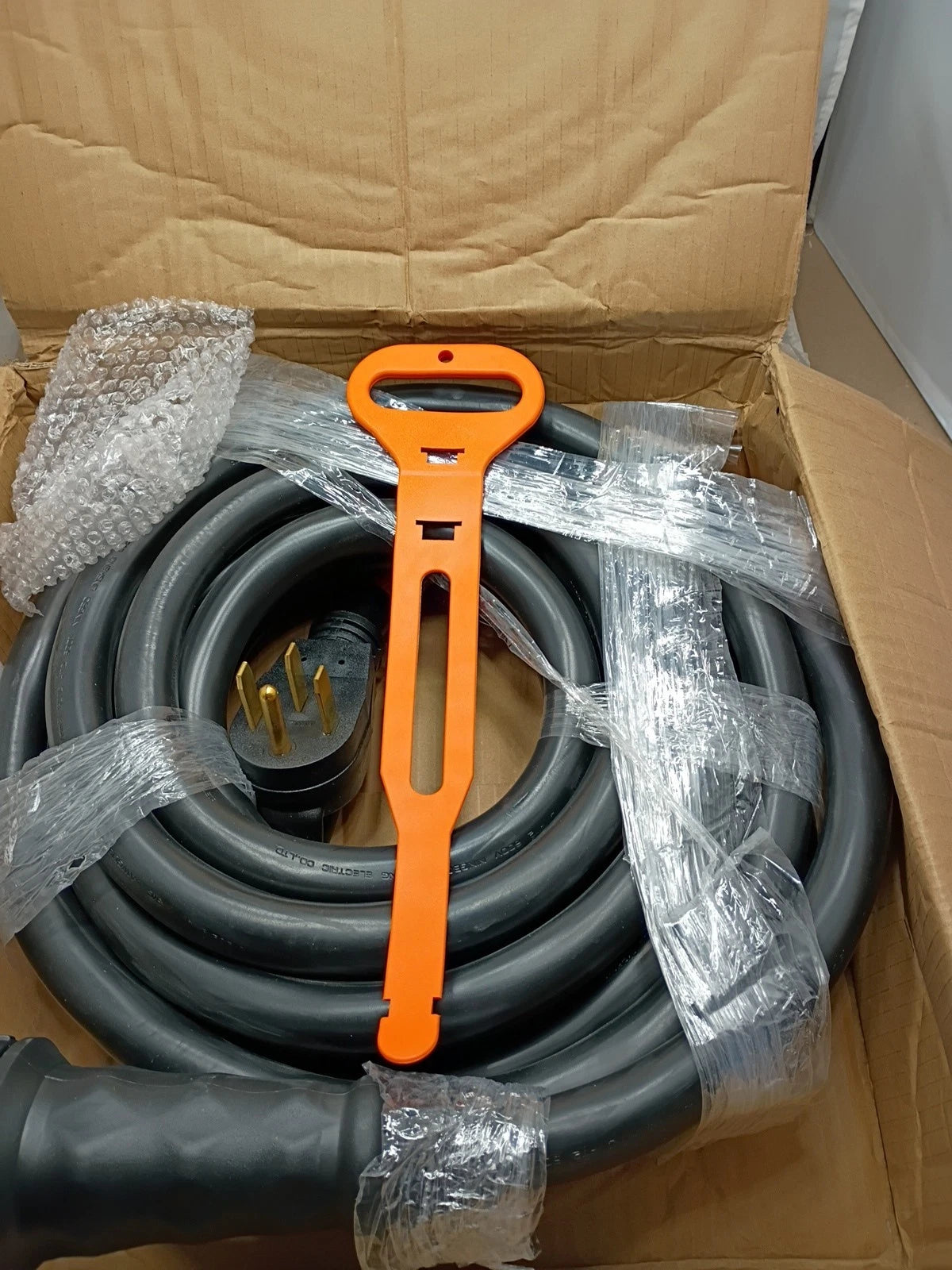 50' Ningbo Linsheng 3125212 R.V. Power Cord 600V 50A 6AWG STW 3/C w/Handle