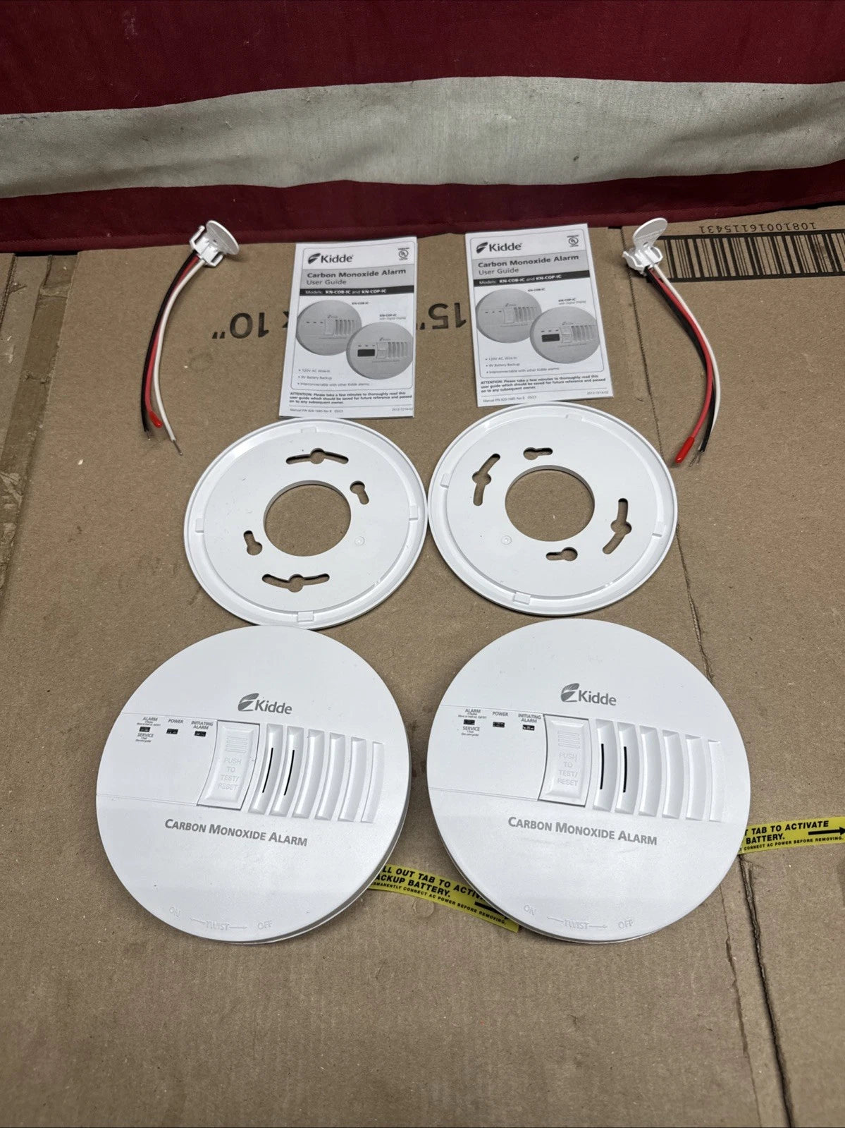 2 Pack Kidde Firex Hardwired Carbon Monoxide Detector w/LED, 9V Backup Battery