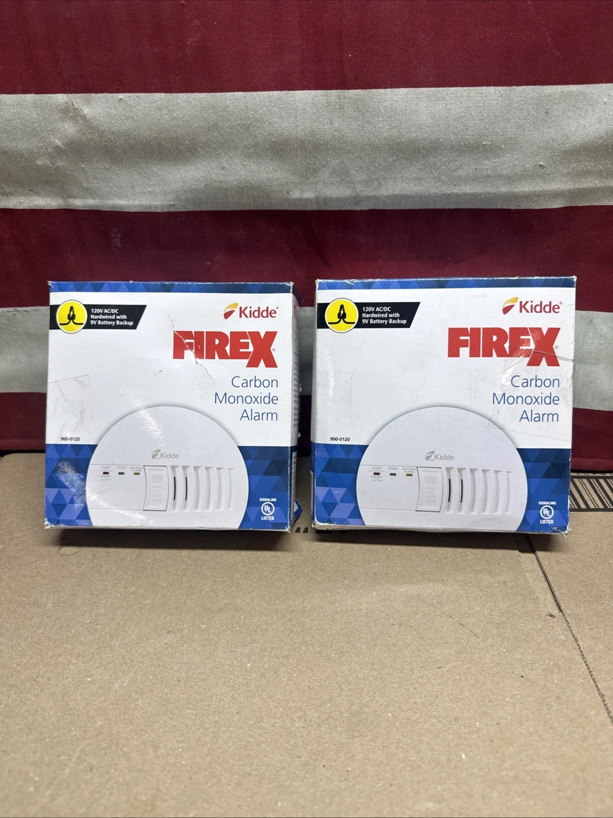 2Pk Kidde CarbonMonoxide Alarm 120 V Wire BatteryBackup 900-0120 /KN-COB-IC