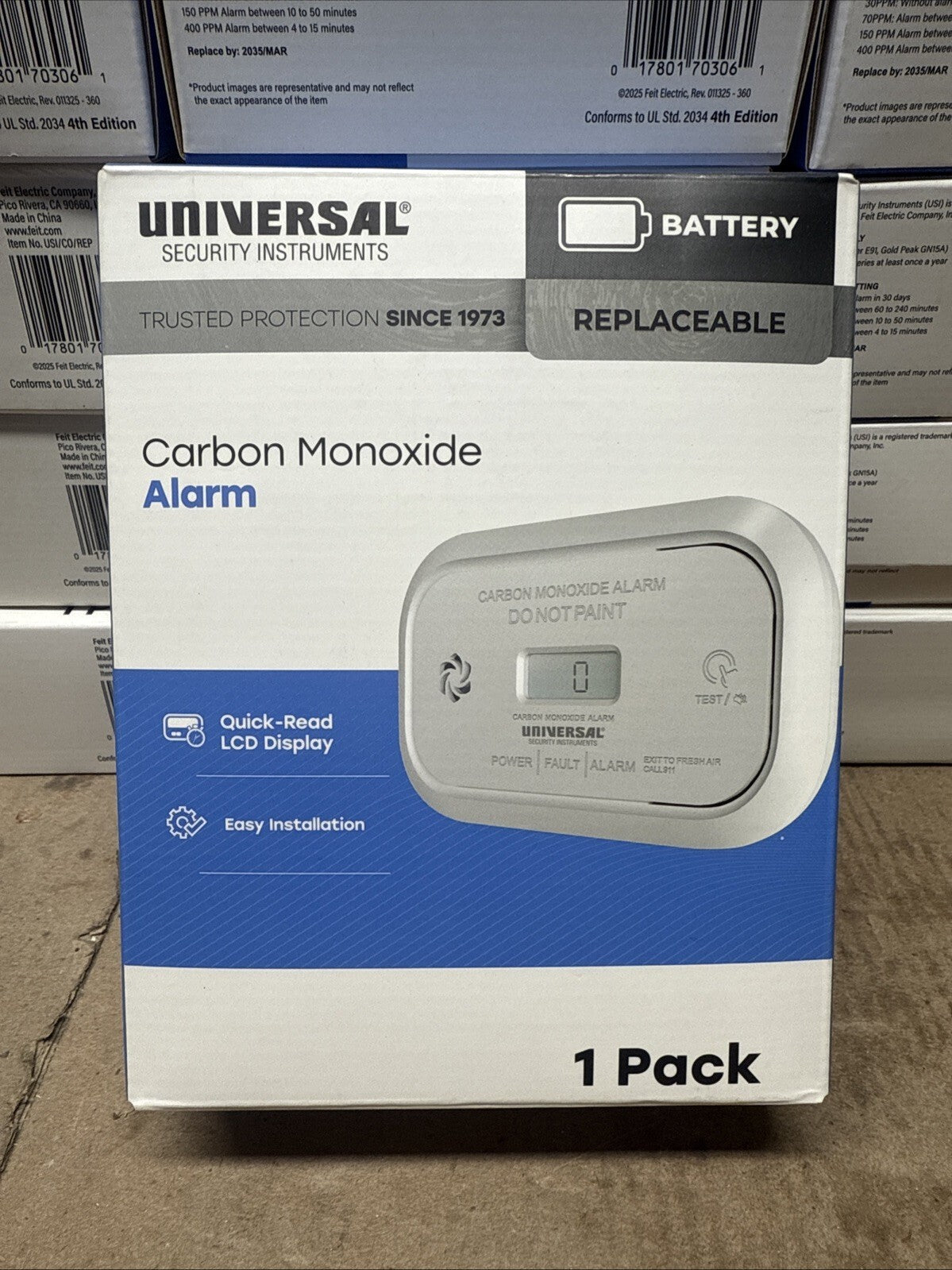 AA Battery Powered Carbon Monoxide Detector with Digital Display NEW