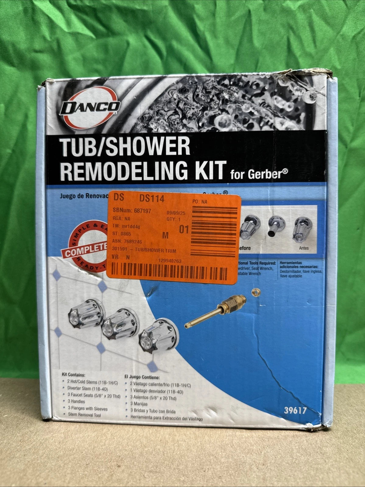 Gerber Tub/Shower 3-Handle Remodeling Kit in Chrome NEW OPEN BOX