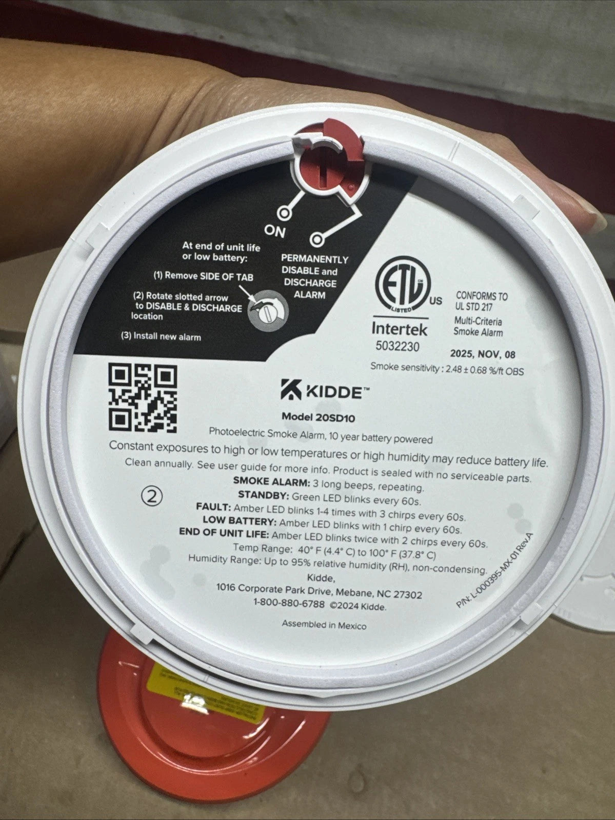 2PK Kidde 20SD10 10-Year Battery PoweredDetect Smoke Alarm w/PhotoelectricSensor