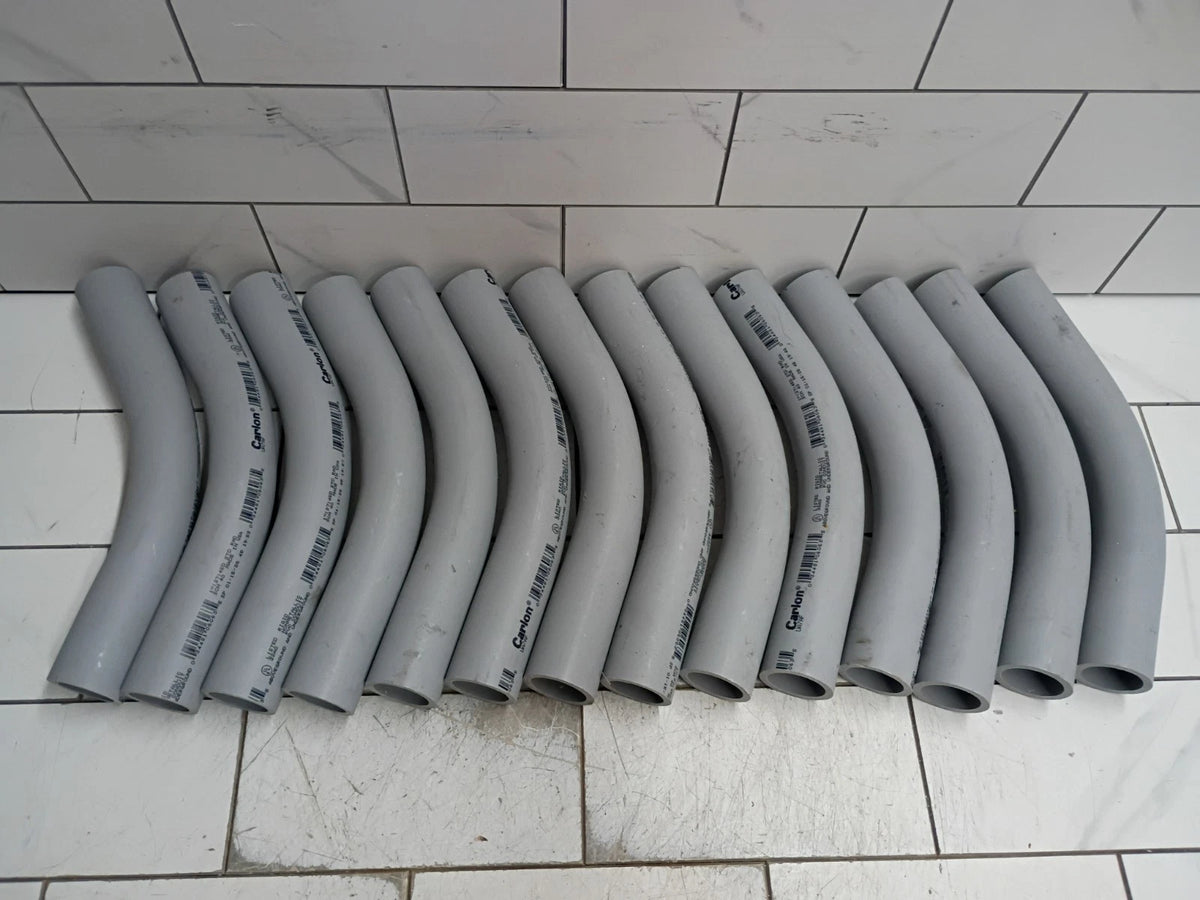 Carlon UA7AF 1 inch PVC Schedule 40 Conduit Elbow Gray 45 Degree Bend Angle