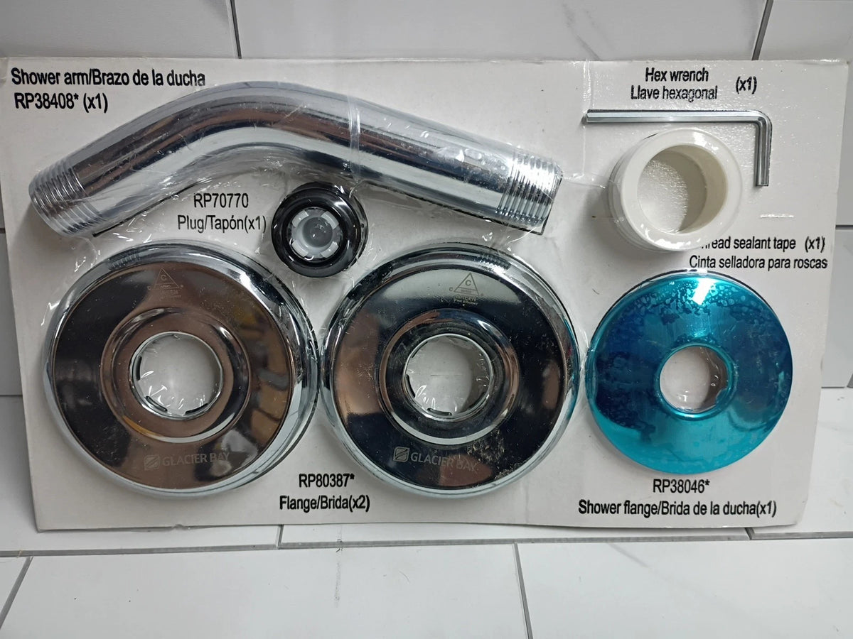 Glacier Bay Repair Kit Tub & Shower Faucet Hardware Accessories in Chrome New OB