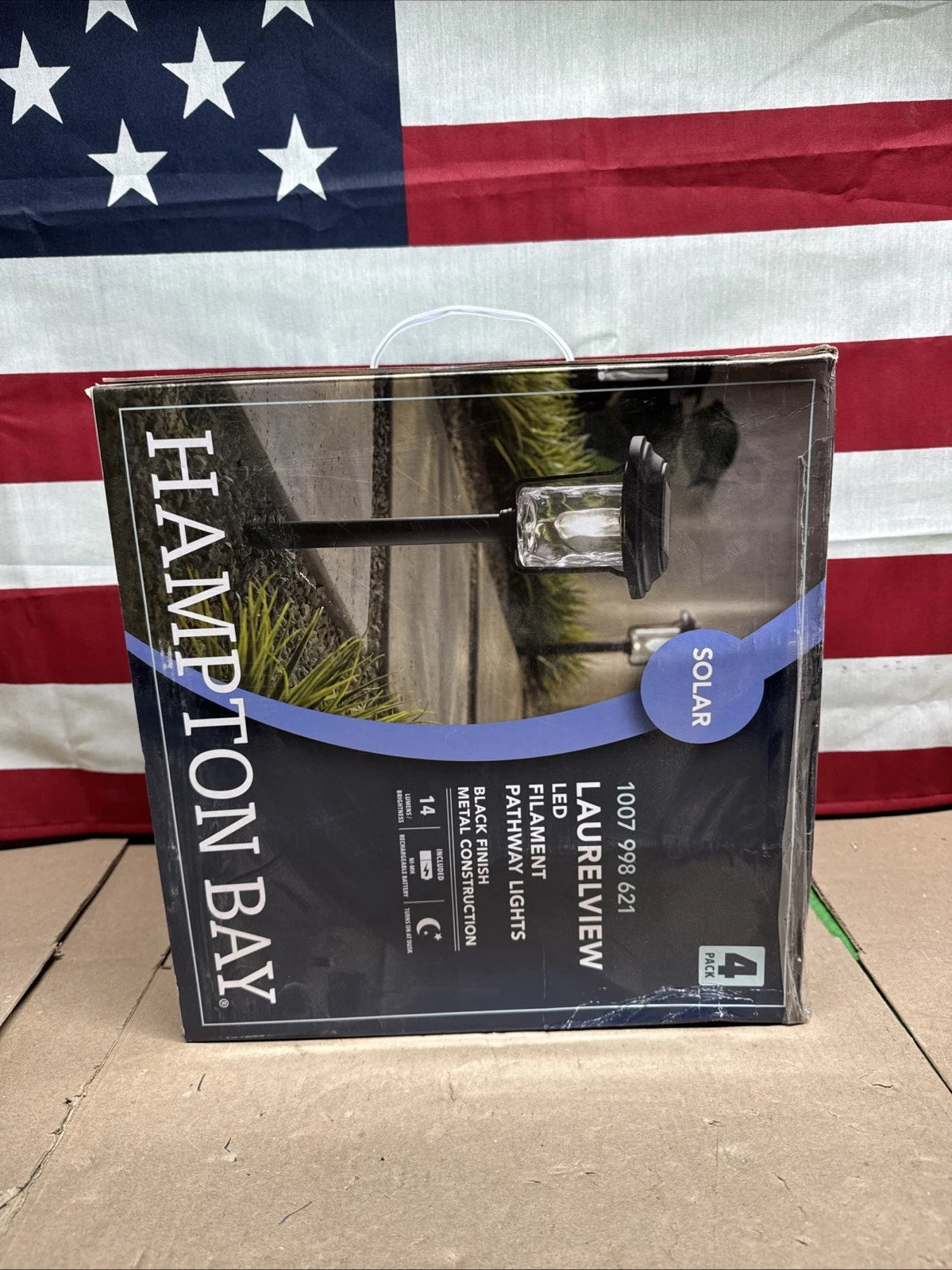 4pack Hampton Bay Laurelview 14 Lumen Black LED Weather Resistant
