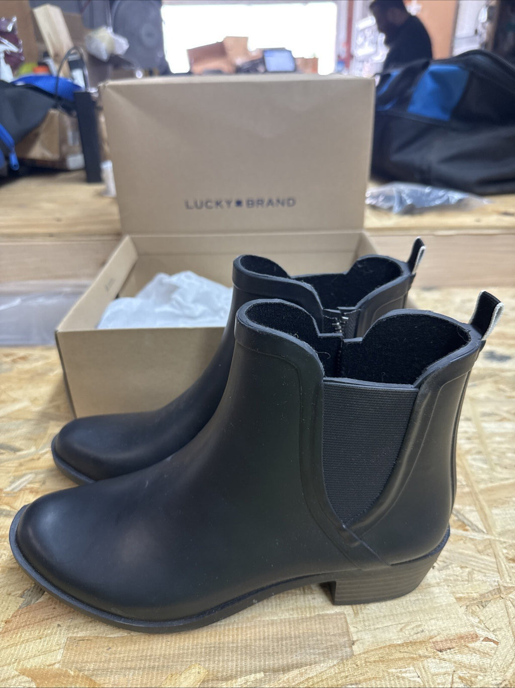 Lucky Brand Womens Lp-Bunita Black Rainboots Size 9 M Rain Boots Rubber