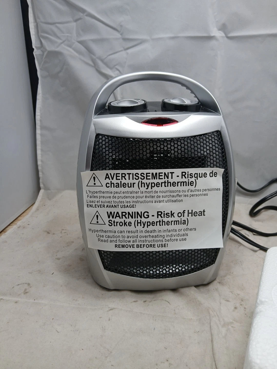 1500W Electric Heater Indoor Portable w/2 Heat Settings Ceramic Fan Heater OB