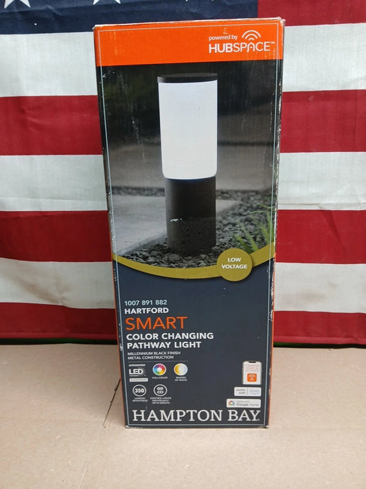HAMPTON BAY 350 Lumen Low Voltage Black LED Smart Outdoor Bollard Light