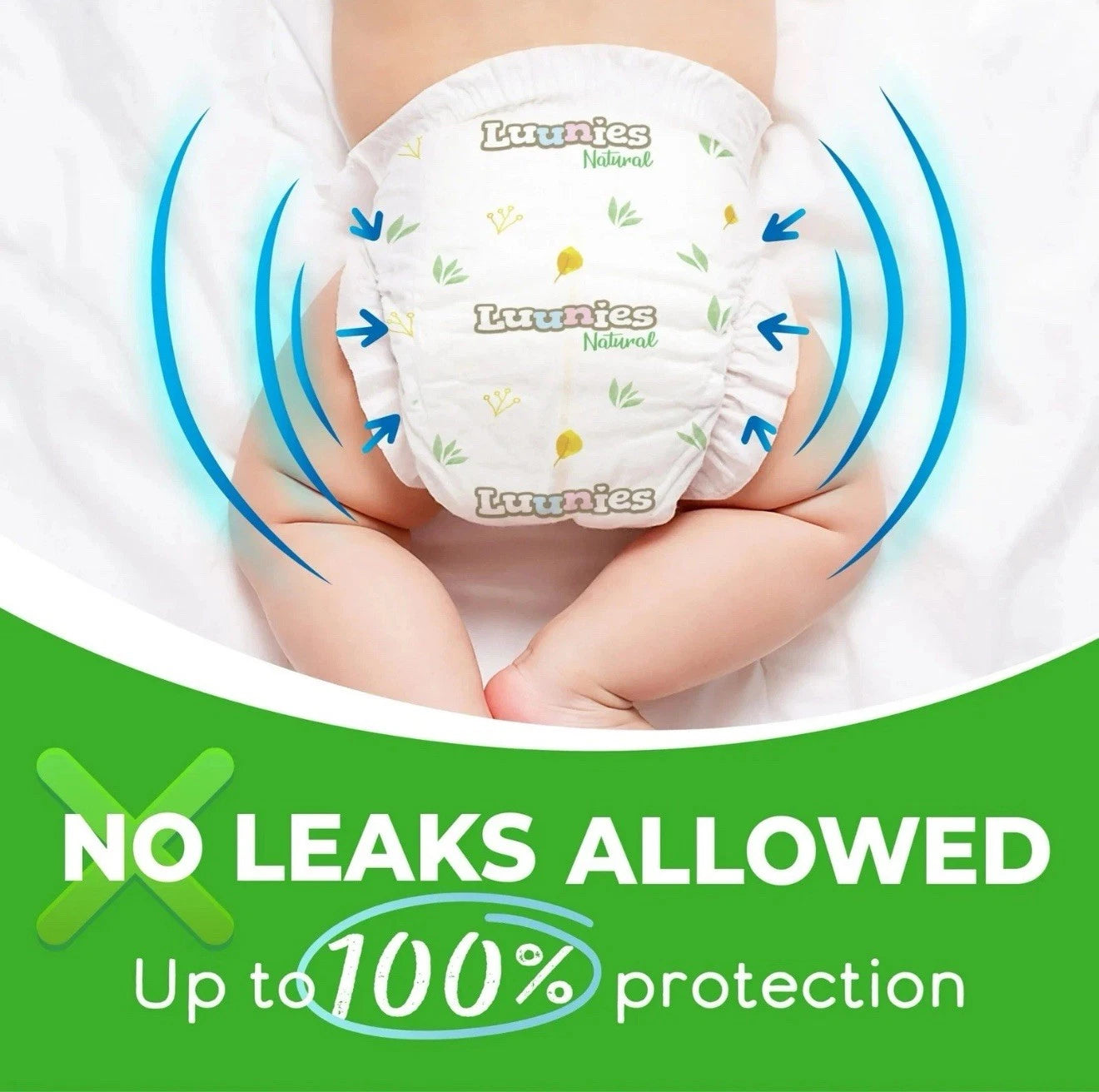 Luunies Natural Premium Diapers Ultra Absorbent Size 4, 112 Diapers 4pk Of 28