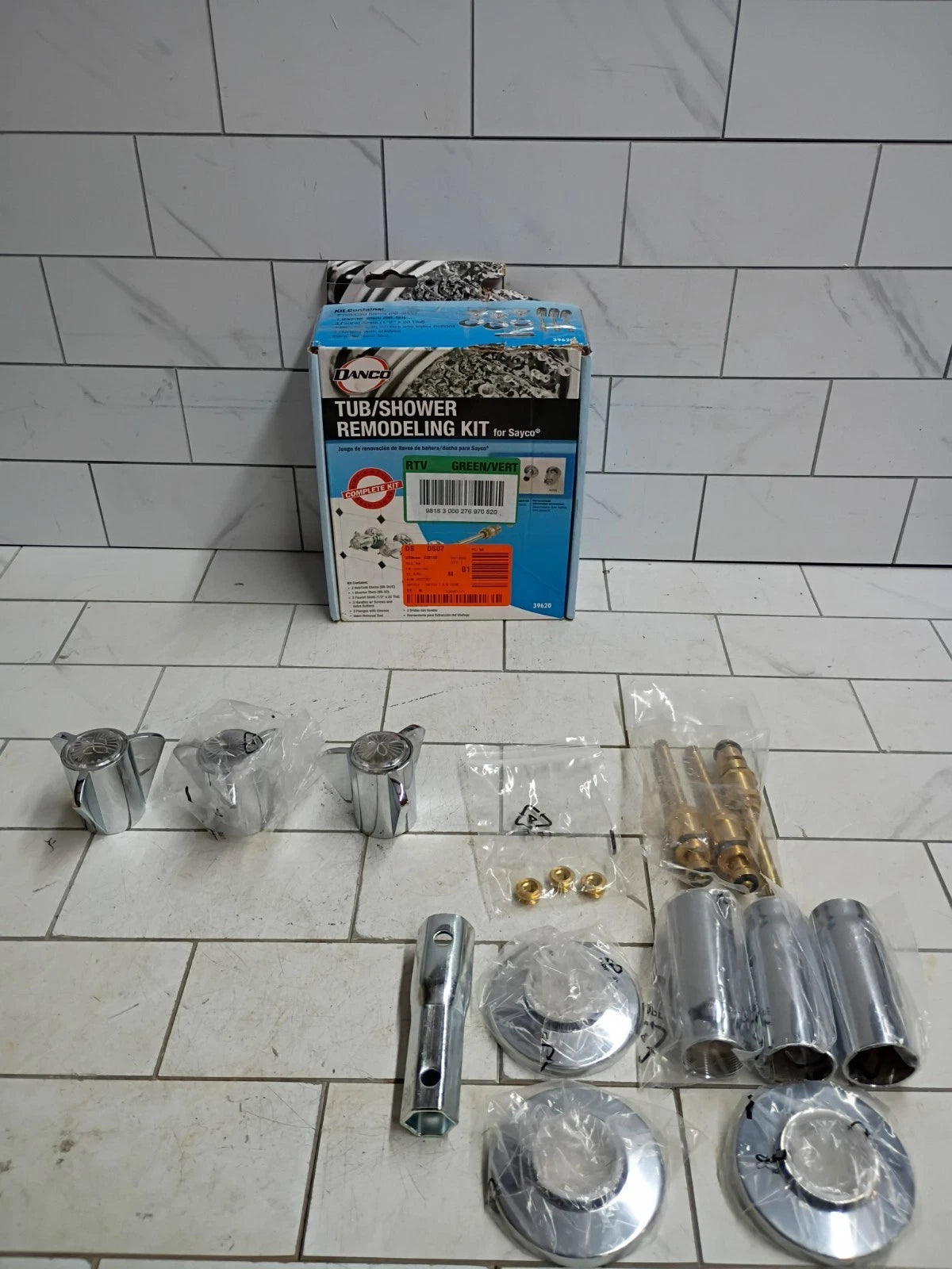 Danco 39620 Tub & Shower Trim Kit for Sayco Faucets 3-Handle Chrome Open Box.