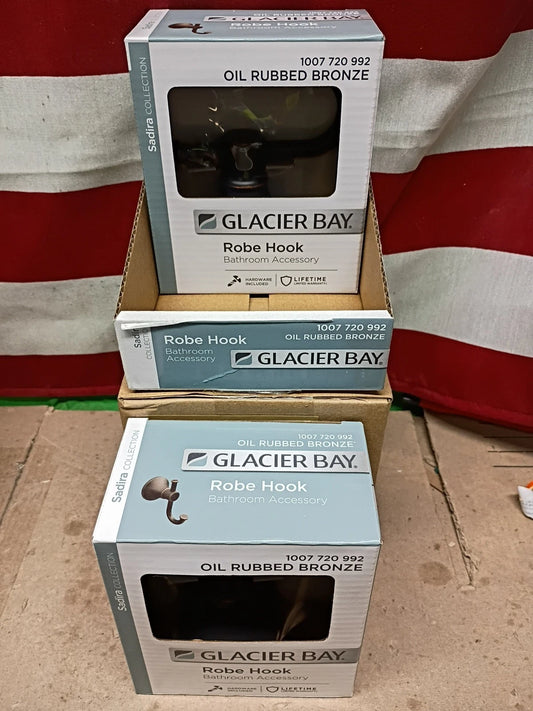 2PK Glacier Bay BRH-003-2840RB Sadira Oil Rubbed Bronze Robe Hook Bathroom