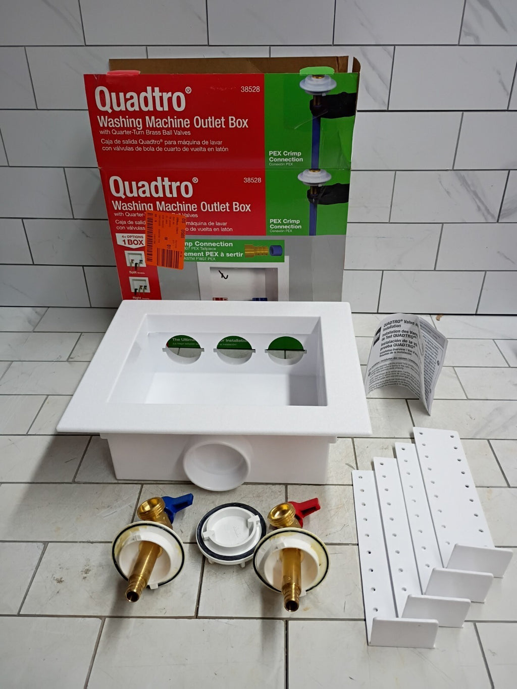 Oatey 38528 Quadtro 1/2 in. x 1/2 in.  Washing Machine Outlet Box Open Box