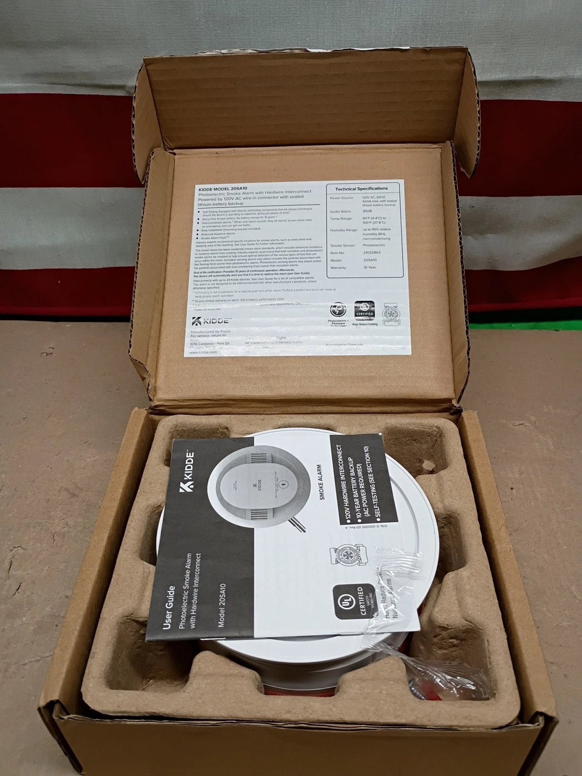 Kidde 20SA10 Hardwired Smoke Detector, 10-Year Battery , Interconnectable