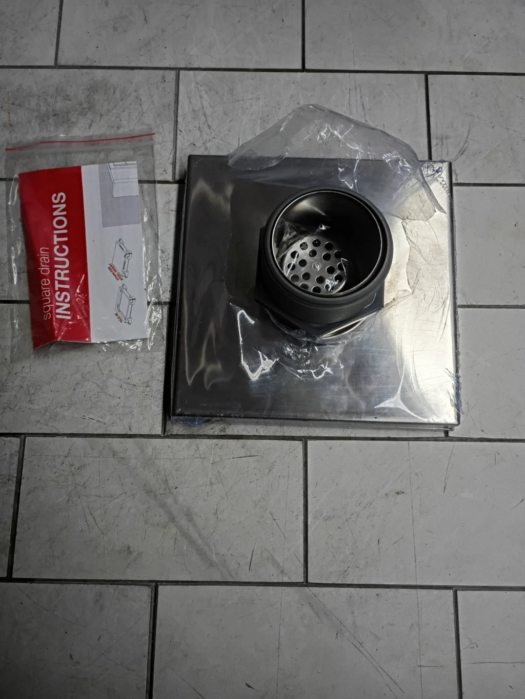 2-PK OATEY DSS4060R-d-04 Designline 6"x6" Square Shower Drain Grate - Open Box