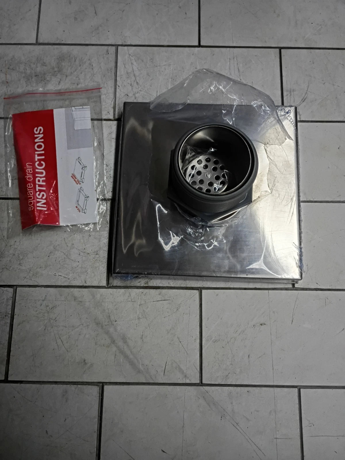 2-PK OATEY DSS4060R-d-04 Designline 6"x6" Square Shower Drain Grate - Open Box