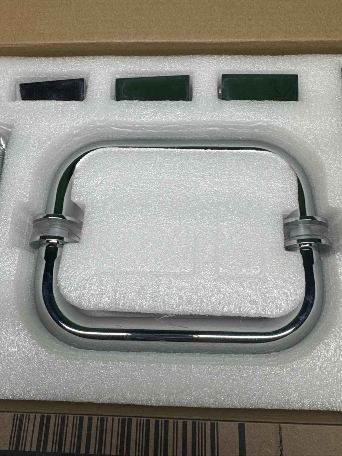 Glass Warehouse Wall Hinged Hardware Pack in Polish Chrome with Handle.
