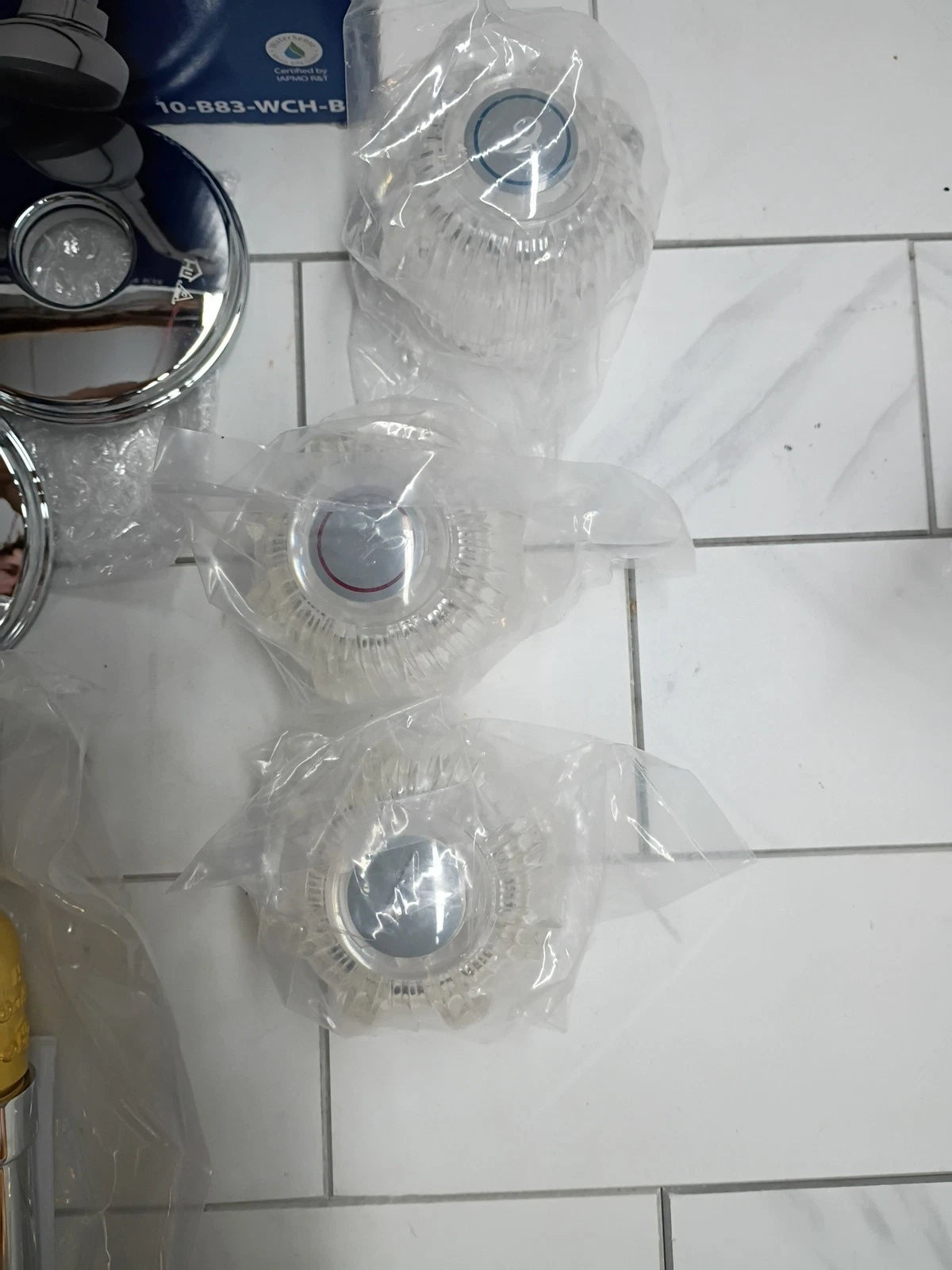 10-B83-WCH-B Chrome Finish Three-Handle Tub and Shower Faucet Set New Open Box