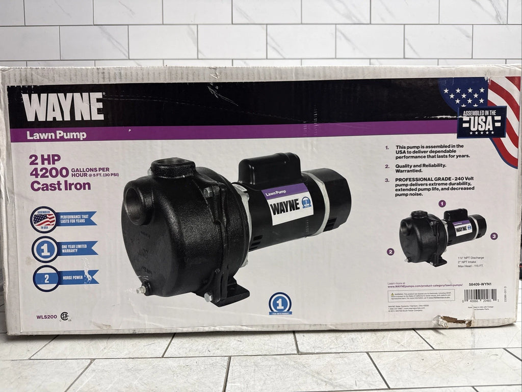 Wayne WLS200, 2 HP Permanent Lawn Irrigation Sprinkler Pump 240V Open Box
