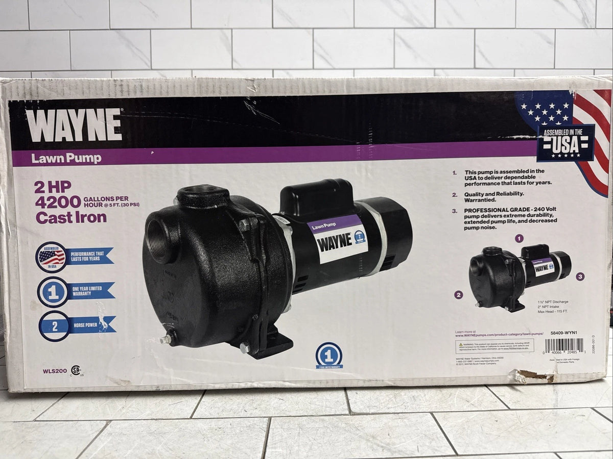 Wayne WLS200, 2 HP Permanent Lawn Irrigation Sprinkler Pump 240V Open Box