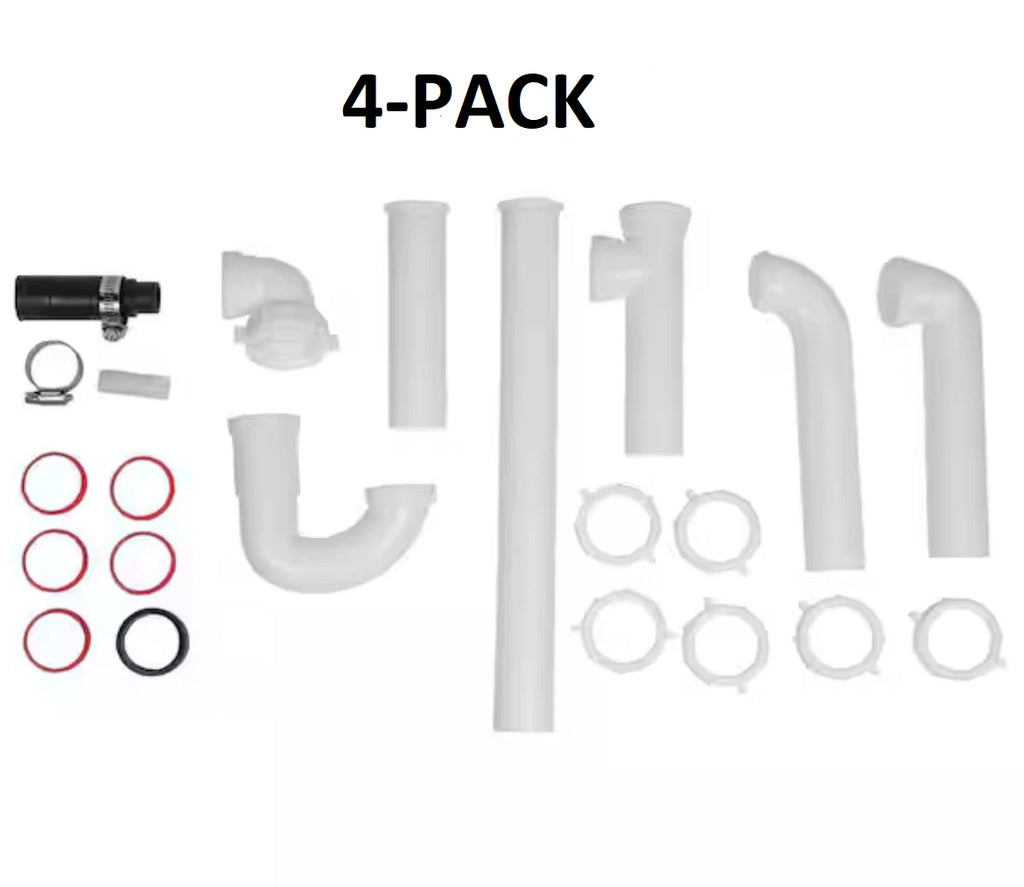 4-PACK PF WaterWorks PF0989 Garbage Disposal Installation Kit, Tubular PVC White