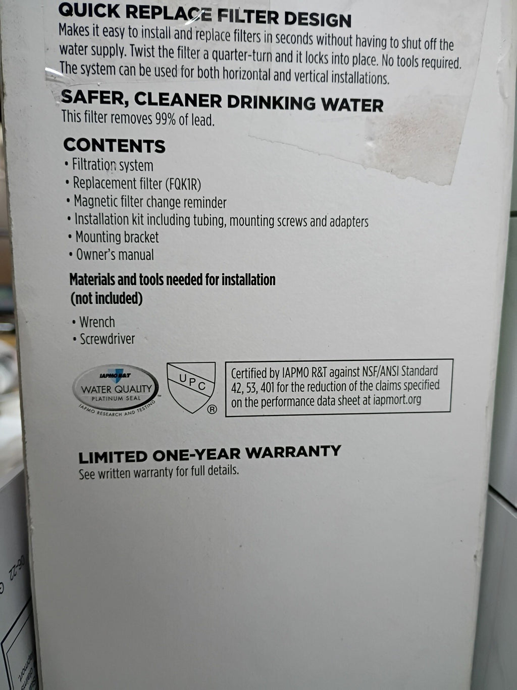GE GXK140TNN Under Sink Single Stage High Flow Water Filtration System New OB