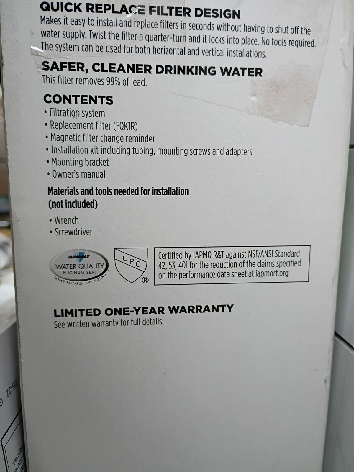 GE GXK140TNN Under Sink Single Stage High Flow Water Filtration System New OB