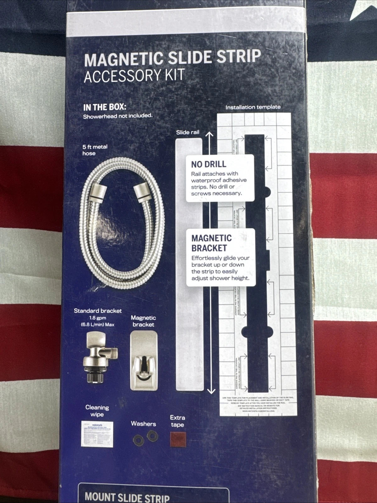 Waterpik 18 in. Magnetic Shower Slide Strip Accessory Kit in Brushed Nickel
