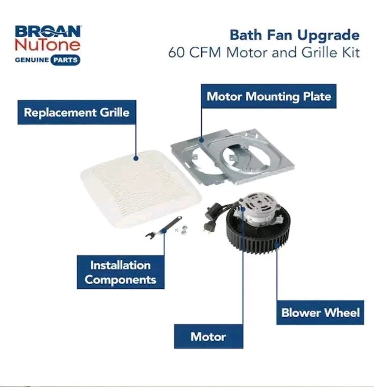 Broan NuTone Quickit 60 CFM Bathroom Vent Upgrade Kit Model BKR60
