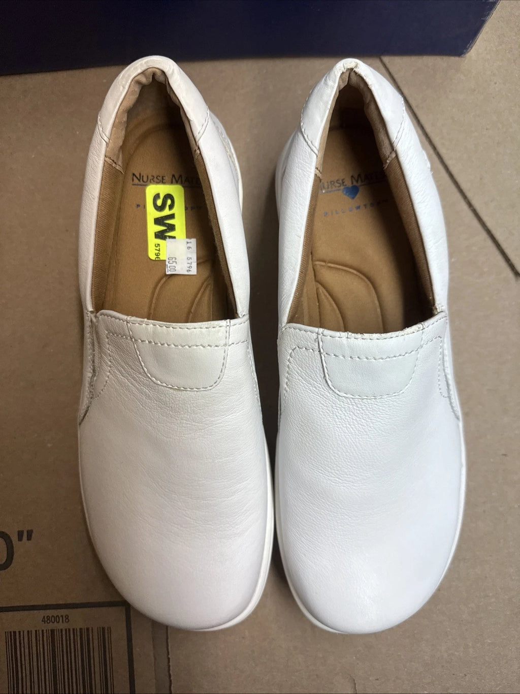 Nurse Mates Women's Slip-On Meredith Slip-Resistant Leather White Size 7.5W