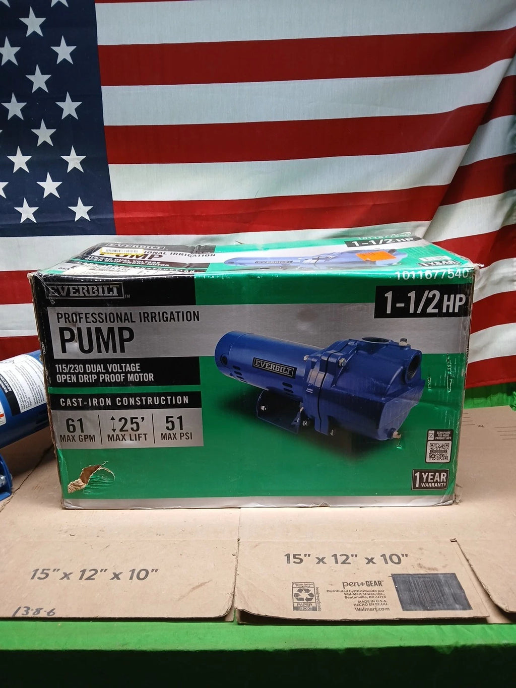 Everbilt 1-1/2 HP Cast Iron Lawn Irrigation Pump HDLS15 *For Parts*