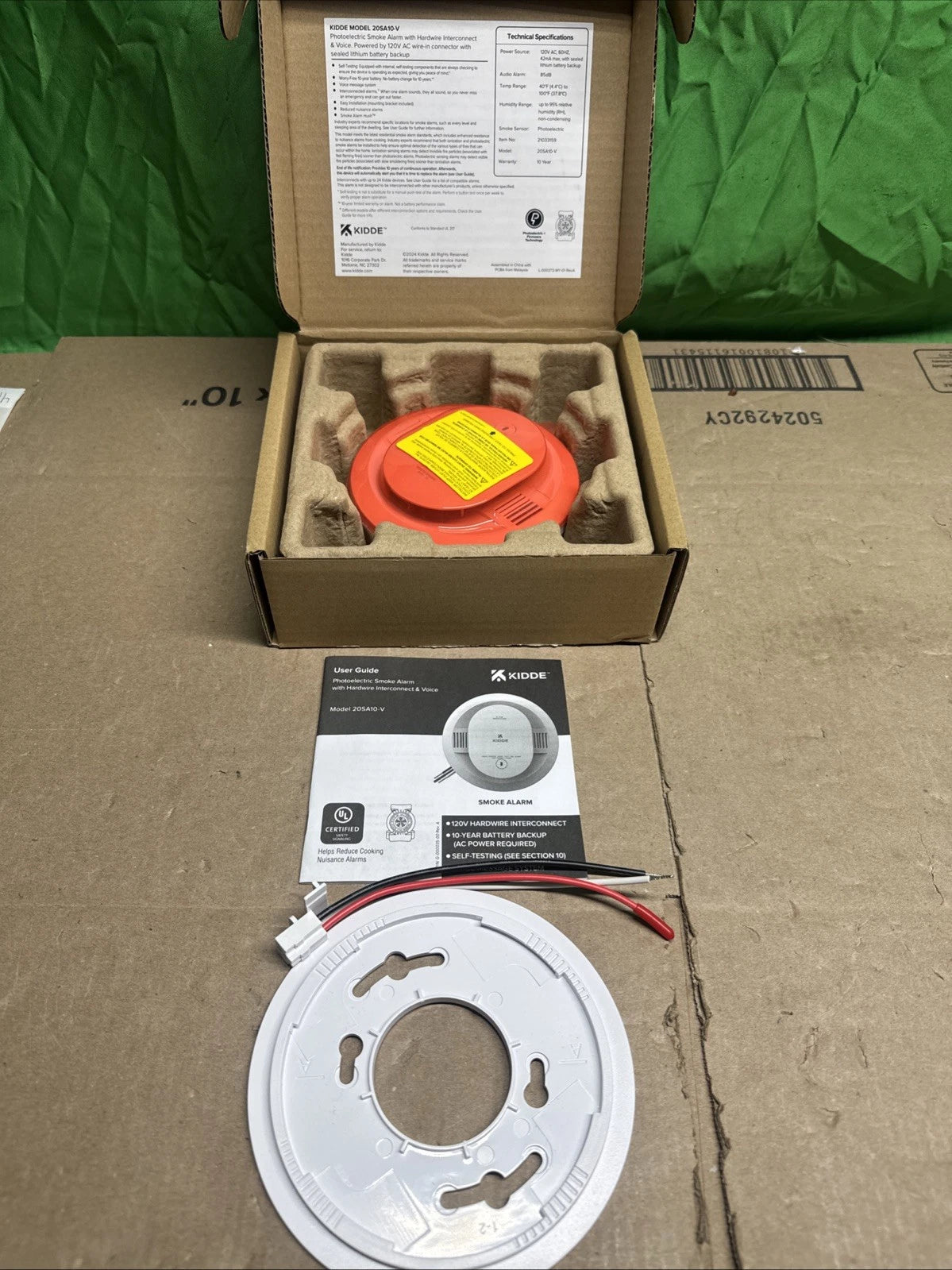 Kidde Smoke Detector Hardwired White 20SA10-V 10-Year Battery Voice Alerts
