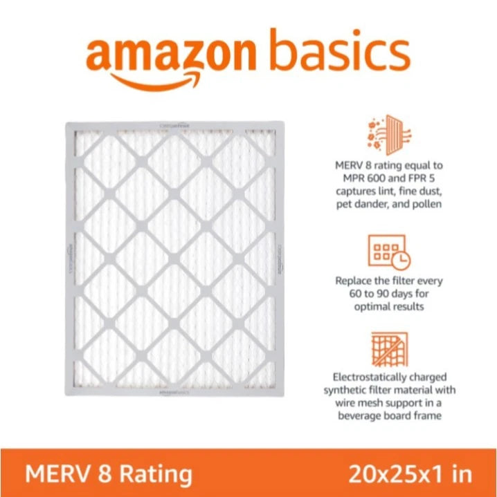 MERV 6-pack 8 AC Furnace Filters, Removes Dust, Electrostatic, Allergy Cont OB
