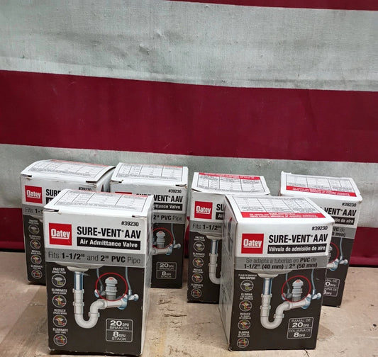 6pk Oatey 39230 Sure-Vent Air Admittance Valve PVC 1-1/2 39230 Open Box
