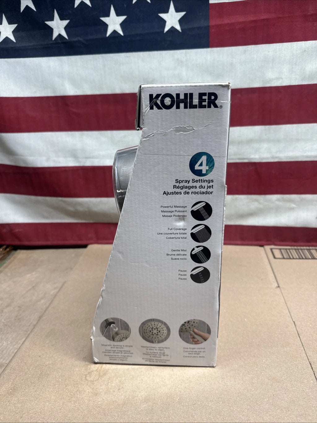 KOHLER Lively 4-Spray Wall Mount Handheld Shower Head in Vibrant Brushed Nickel