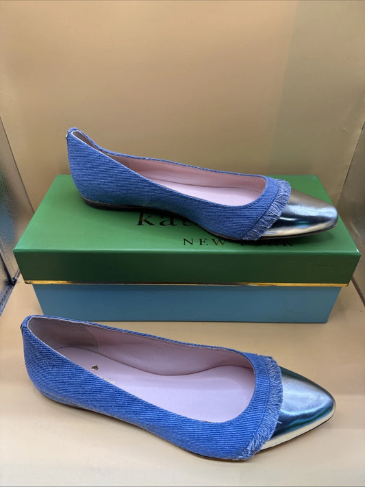 SP2- Kate Spade New York Nelly Flats Size 7M Washed Denim / Specchio
