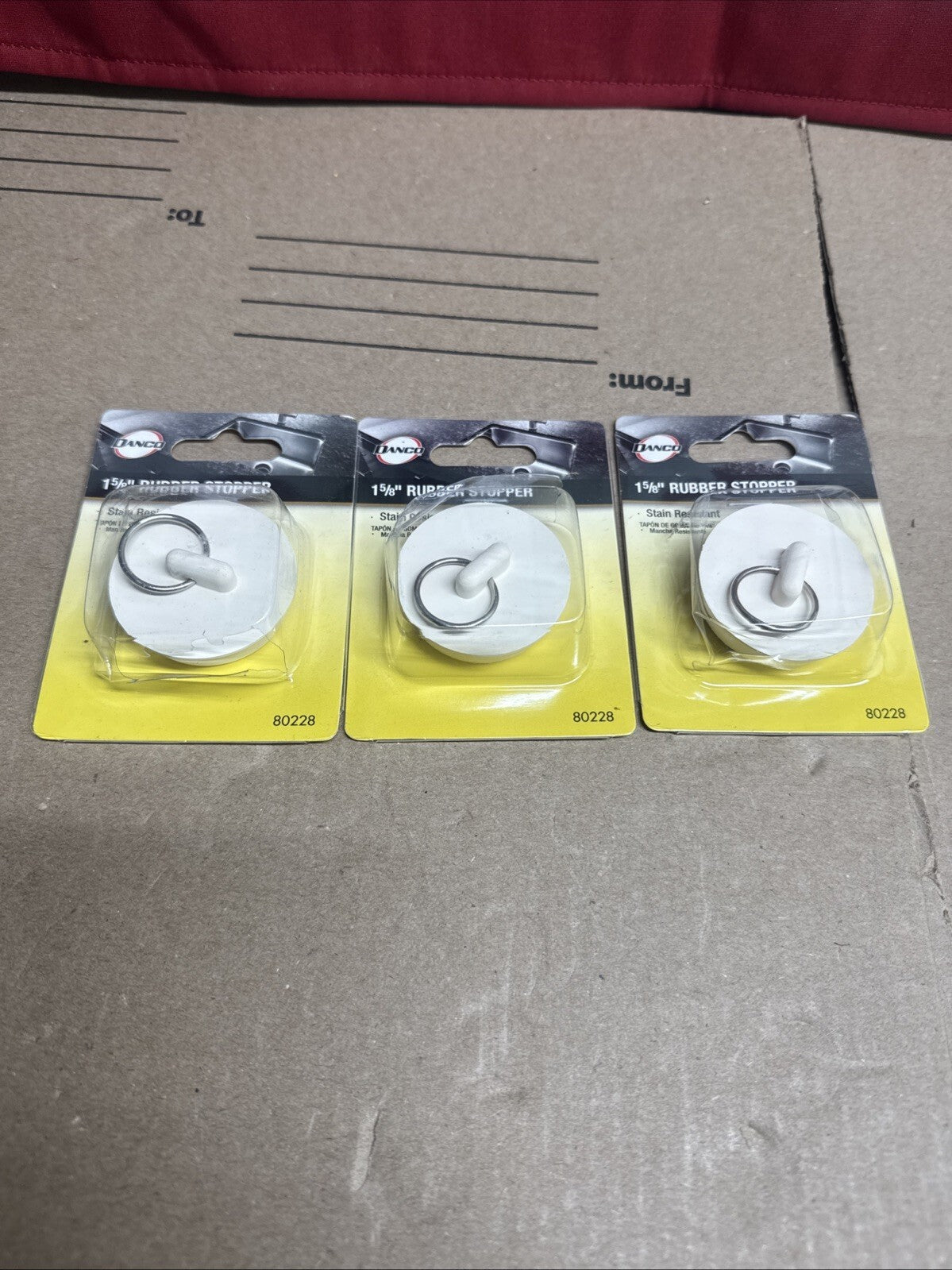 Lot Of 3 Danco 80228 1-5/8-Inch Rubber Drain Stopper OB