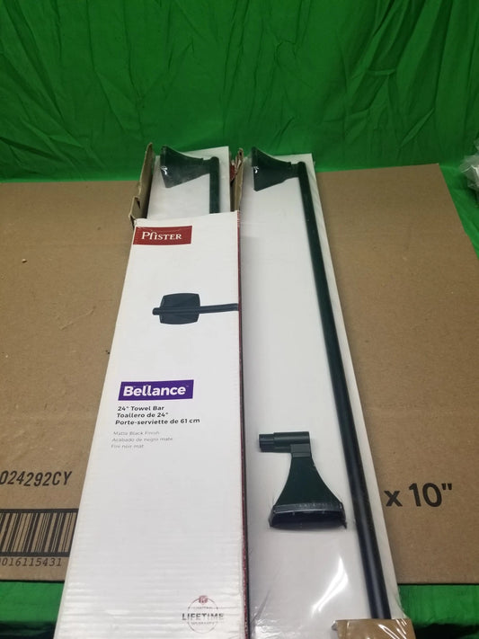 2pk Pfister Bellance 24 in. Wall-Mount Towel Bar in Matte Black New