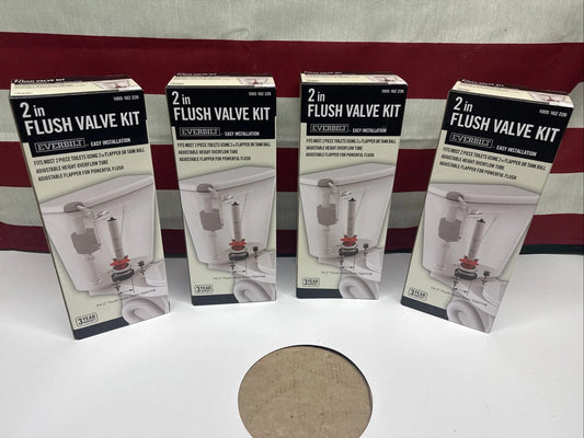 4 PK Everbilt Universal Complete Toilet Flush Valve Repair Kit ABS 2" 1005162226